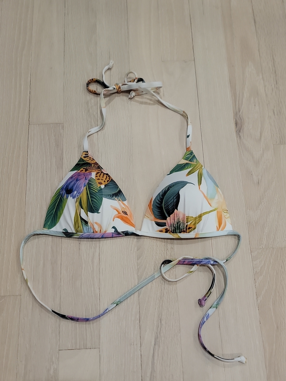H&M Tropical Floral Triangle Bikini Top